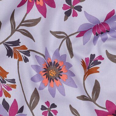 -Baumwolle - Voile - Blumen - Lavendel - 4141-005 - Baumwolle - Voile - Blumen - Lavendel - 4141-005