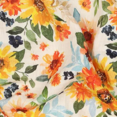 -Hydrofiel stof - digitaal bloemen - wit - 4160-001 - Hydrofiel stof - digitaal bloemen - wit - 4160-001