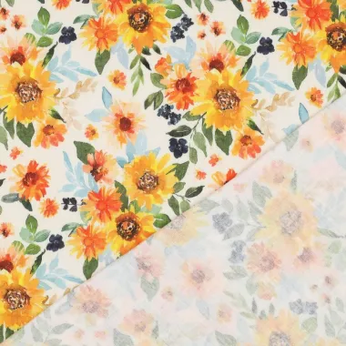 -Hydrofiel stof - digitaal bloemen - wit - 4160-001 - Hydrofiel stof - digitaal bloemen - wit - 4160-001