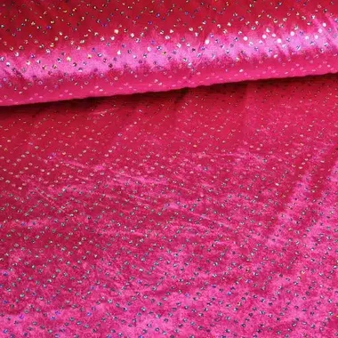 -Velours de panne - hologram - fuchsia - 3510-105 - Velours de panne - hologram - fuchsia - 3510-105