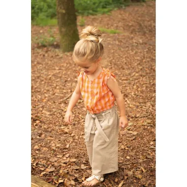 -Katoen stof - yarn dyed ruiten - oranje zalm - 24/3511-003 - Katoen stof - yarn dyed ruiten - oranje zalm - 24/3511-003