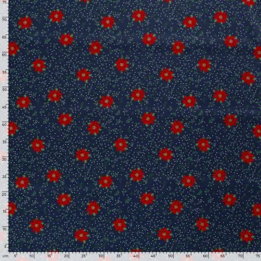 -Weihnachtsstoff - Baumwollpopeline - Weihnachtsstern - navy blau - 20736-008 - Weihnachtsstoff - Baumwollpopeline - Weihnachtsstern - navy blau - 20736-008