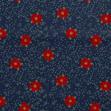 -Weihnachtsstoff - Baumwollpopeline - Weihnachtsstern - navy blau - 20736-008 - Weihnachtsstoff - Baumwollpopeline - Weihnachtsstern - navy blau - 20736-008