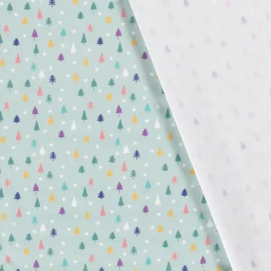 -Kerststof - katoen poplin - kerstbomen en kerststerren - mint - 20769-021 - Kerststof - katoen poplin - kerstbomen en kerststerren - mint - 20769-021