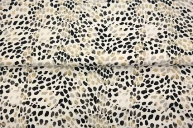 -Tricot stof - digtiaal fantasie - zwart beige - 24965-02 - Tricot stof - digtiaal fantasie - zwart beige - 24965-02