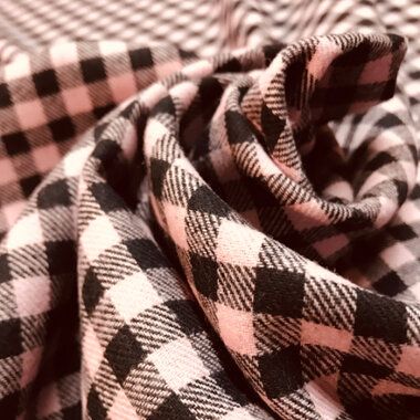 -Geruite stof - roze zwart - 410079-13 - Geruite stof - roze zwart - 410079-13