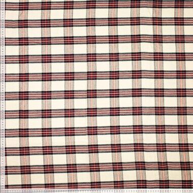 -Geruite stof - rood ecru - 410081-30 - Geruite stof - rood ecru - 410081-30