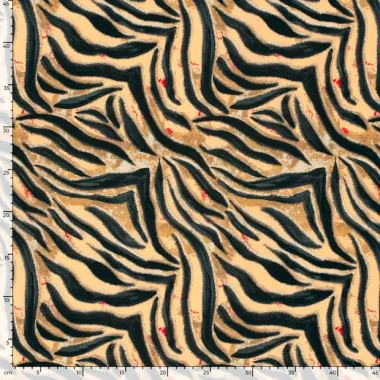 -Stretch stof - katoen satijn - abstract - zalm - 23170-037 - Stretch stof - katoen satijn - abstract - zalm - 23170-037