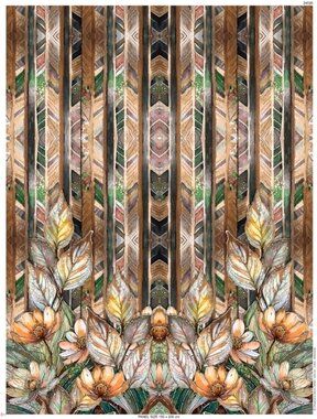 -Paneel stof - tricot - digitaal bloemen en bladeren - beige multi - 24026 - Paneel stof - tricot - digitaal bloemen en bladeren - beige multi - 24026