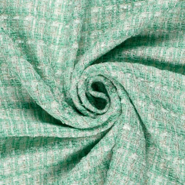 -Polyester stof - jaquard lurex - donkermint - 23257-021 - Polyester stof - jaquard lurex - donkermint - 23257-021