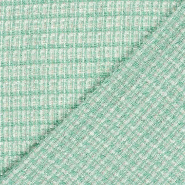 -Polyester stof - jaquard lurex - donkermint - 23257-021 - Polyester stof - jaquard lurex - donkermint - 23257-021