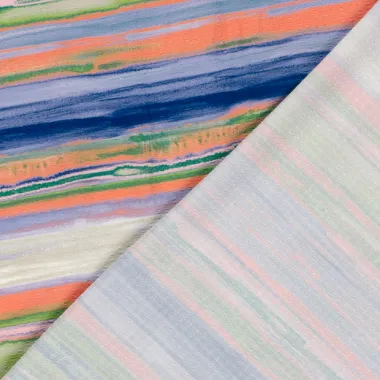 -Stretch stof - polyester bubble - abstract gestreept - limoen multi - 23063-023 - Stretch stof - polyester bubble - abstract gestreept - limoen multi - 23063-023