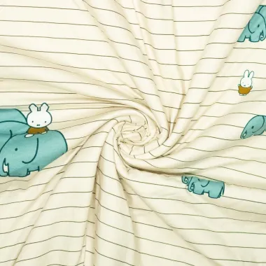 -Panel - Jersey - Miffy mit Elefant - Creme - 664006-12 - Panel - Jersey - Miffy mit Elefant - Creme - 664006-12