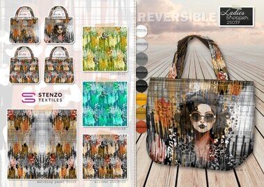 -Paneel stof - canvas paneel voor een tas - digitaal abstract tijger en dame - multi - 25037 - Paneel stof - canvas paneel voor een tas - digitaal abstract tijger en dame - multi - 25037
