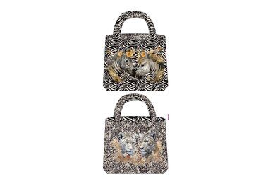 -Paneel stof - canvas paneel voor een tas - digitaal zebra en panter - zwart wit - 24760 - Paneel stof - canvas paneel voor een tas - digitaal zebra en panter - zwart wit - 24760
