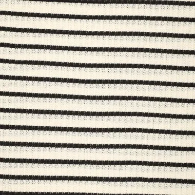 -Strickstoff - crochet stripe - schwarz ecru - 21713-998 - Strickstoff - crochet stripe - schwarz ecru - 21713-998