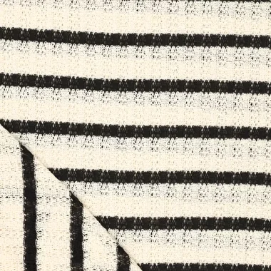 -Strickstoff - crochet stripe - schwarz ecru - 21713-998 - Strickstoff - crochet stripe - schwarz ecru - 21713-998