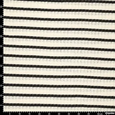 -Strickstoff - crochet stripe - schwarz ecru - 21713-998 - Strickstoff - crochet stripe - schwarz ecru - 21713-998