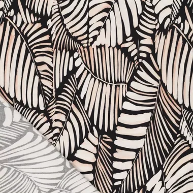 -Viscose stof - stretch - digitaal bladeren - zwart - 21671-999 - Viscose stof - stretch - digitaal bladeren - zwart - 21671-999