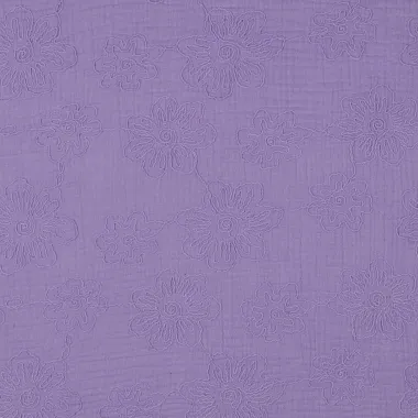 -Hydrofiel stof - geborduurd - bloemen - lila - 3649-067 - Hydrofiel stof - geborduurd - bloemen - lila - 3649-067