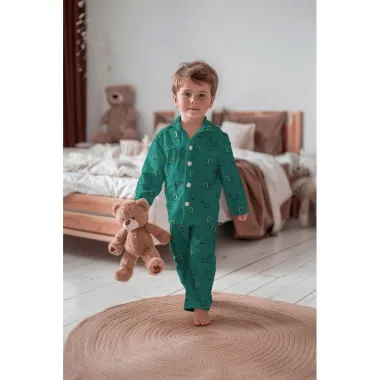 -Flanel stof - dinosaurussen - petrol - 5078-004 - Flanel stof - dinosaurussen - petrol - 5078-004