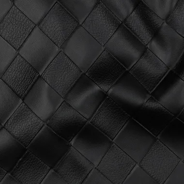 -Kunstleer stof - faux leather woven - zwart - 3687-001 - Kunstleer stof - faux leather woven - zwart - 3687-001