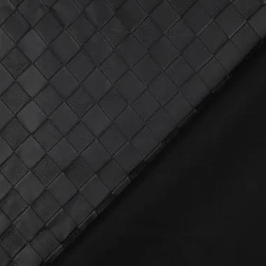 -Kunstleer stof - faux leather woven - zwart - 3687-001 - Kunstleer stof - faux leather woven - zwart - 3687-001