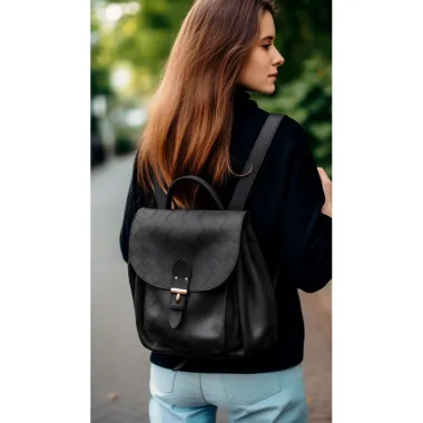 -Kunstleer stof - faux leather woven - zwart - 3687-001 - Kunstleer stof - faux leather woven - zwart - 3687-001