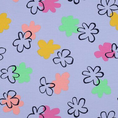 -Jersey - Blumen - lavendel - 5096-006 - Jersey - Blumen - lavendel - 5096-006