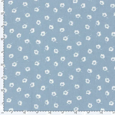 -Denim stof - bloemen - lichtblauw - 23217-003 - Denim stof - bloemen - lichtblauw - 23217-003