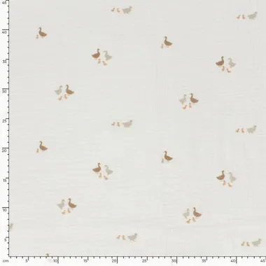 -Hydrofiel stof - eendjes - gebroken wit - 23409-051 - Hydrofiel stof - eendjes - gebroken wit - 23409-051