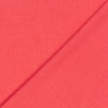 -Polyester stof - linnenlook - koraal - 23229-016 - Polyester stof - linnenlook - koraal - 23229-016