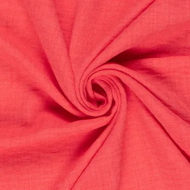 -Polyester stof - linnenlook - koraal - 23229-016 - Polyester stof - linnenlook - koraal - 23229-016