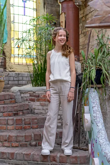 -Viscose stof - linnenmix slub - gebroken wit - 13579-051 - Viscose stof - linnenmix slub - gebroken wit - 13579-051