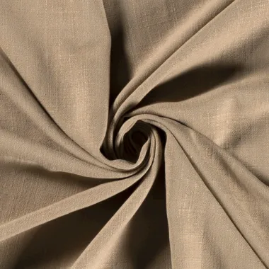 -Viscose stof - linnenmix slub - donkerbeige - 13579-152 - Viscose stof - linnenmix slub - donkerbeige - 13579-152