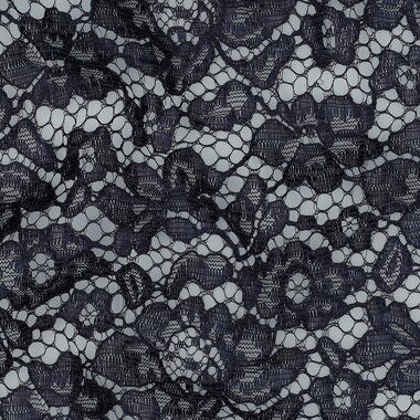 -Kant stof - bloemen - donkerblauw - 1613-005 - Kant stof - bloemen - donkerblauw - 1613-005