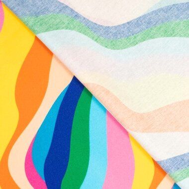 -Katoen stof - poplin - digitaal waves - multi - 928116-20 - Katoen stof - poplin - digitaal waves - multi - 928116-20
