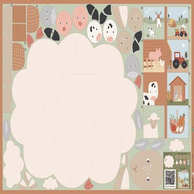 -Katoen stof - poplin - paneel digitaal farm playmat - 3280-001 - Katoen stof - poplin - paneel digitaal farm playmat - 3280-001