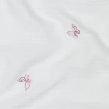 -Embroidery stof - hydrofiel - vlinders - wit - 3774-001 - Embroidery stof - hydrofiel - vlinders - wit - 3774-001