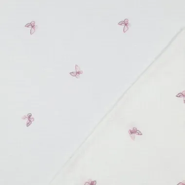 -Embroidery stof - hydrofiel - vlinders - wit - 3774-001 - Embroidery stof - hydrofiel - vlinders - wit - 3774-001
