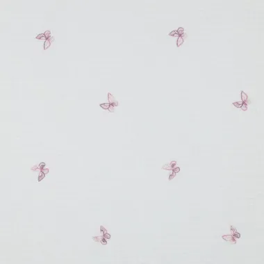 -Embroidery stof - hydrofiel - vlinders - wit - 3774-001 - Embroidery stof - hydrofiel - vlinders - wit - 3774-001