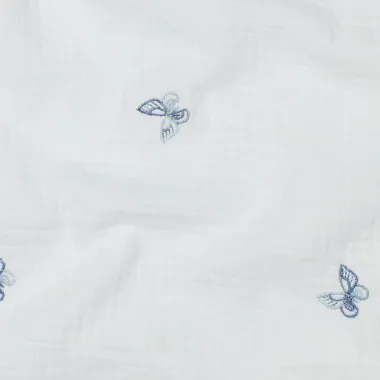 -Embroidery stof - hydrofiel - vlinders - wit - 3774-002 - Embroidery stof - hydrofiel - vlinders - wit - 3774-002