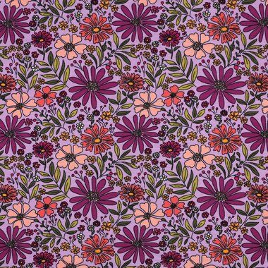 -Jersey - Blumen - lavendel - 4124-005 - Jersey - Blumen - lavendel - 4124-005