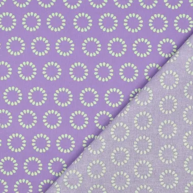 -Katoen met coating - cirkels - lavendel - 5467-002 - Katoen met coating - cirkels - lavendel - 5467-002