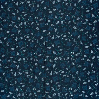 -Katoen stof - batik - voile - bladeren - indigo - 23348-006 - Katoen stof - batik - voile - bladeren - indigo - 23348-006