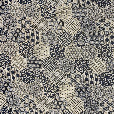 -Katoen stof - batik - voile - fantasie - indigo - 23354-006 - Katoen stof - batik - voile - fantasie - indigo - 23354-006
