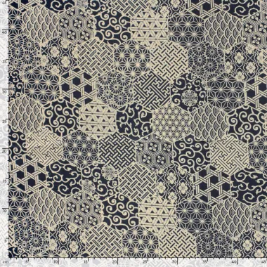 -Baumwolle - Batik - Voile - Fantasie - Indigo - 23354-006 - Baumwolle - Batik - Voile - Fantasie - Indigo - 23354-006