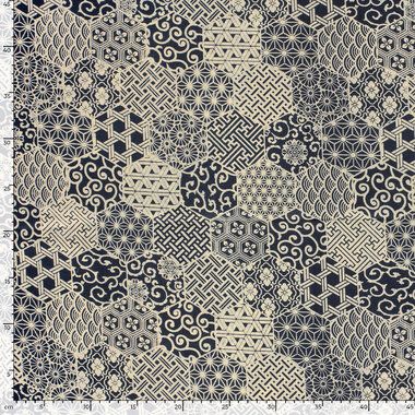 -Katoen stof - batik - voile - fantasie - indigo - 23354-006 - Katoen stof - batik - voile - fantasie - indigo - 23354-006