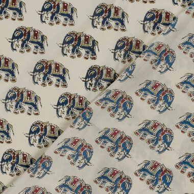 -Katoen stof - batik - voile - olifanten - beige - 23357-052 - Katoen stof - batik - voile - olifanten - beige - 23357-052
