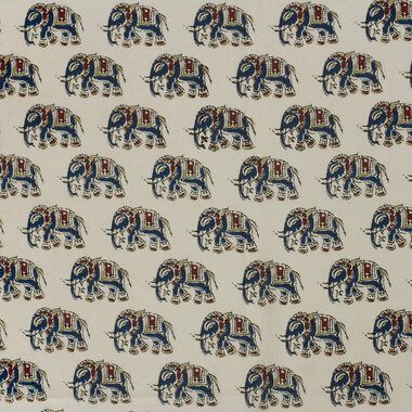 -Katoen stof - batik - voile - olifanten - beige - 23357-052 - Katoen stof - batik - voile - olifanten - beige - 23357-052
